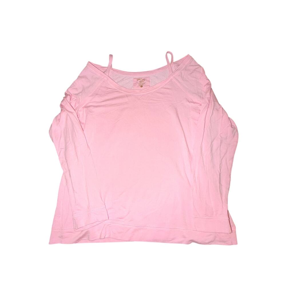 Lilly Pulitzer Luxletic Bungalo Sweatshirt Women's Size XL Coral Reef Pink